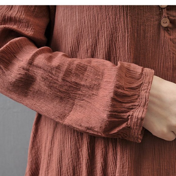 BOHO Waterfall Dress - Plus Size - Double Layered Hem Maxi Relaxed fit - Picture 11 of 12